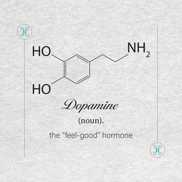 Dopamine, molecule print, feel good hormone by Humais